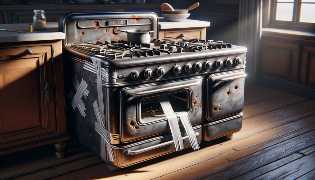 Rustic old stove in kitchen