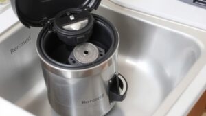 Rice cooker in sink