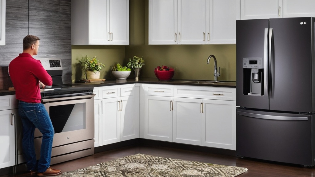 Man in modern black kitchen