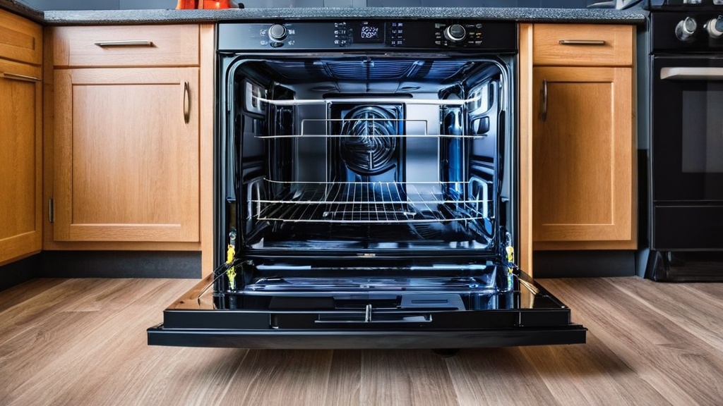 Open modern kitchen oven