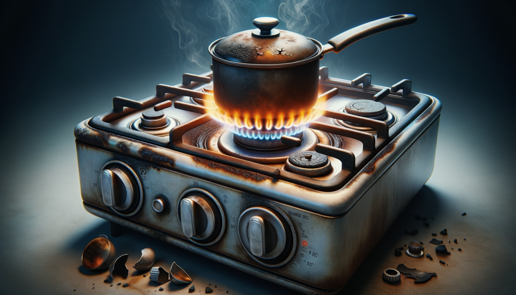 Pot cooking on gas stove