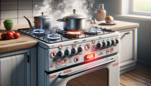 Pots cooking on a gas stove