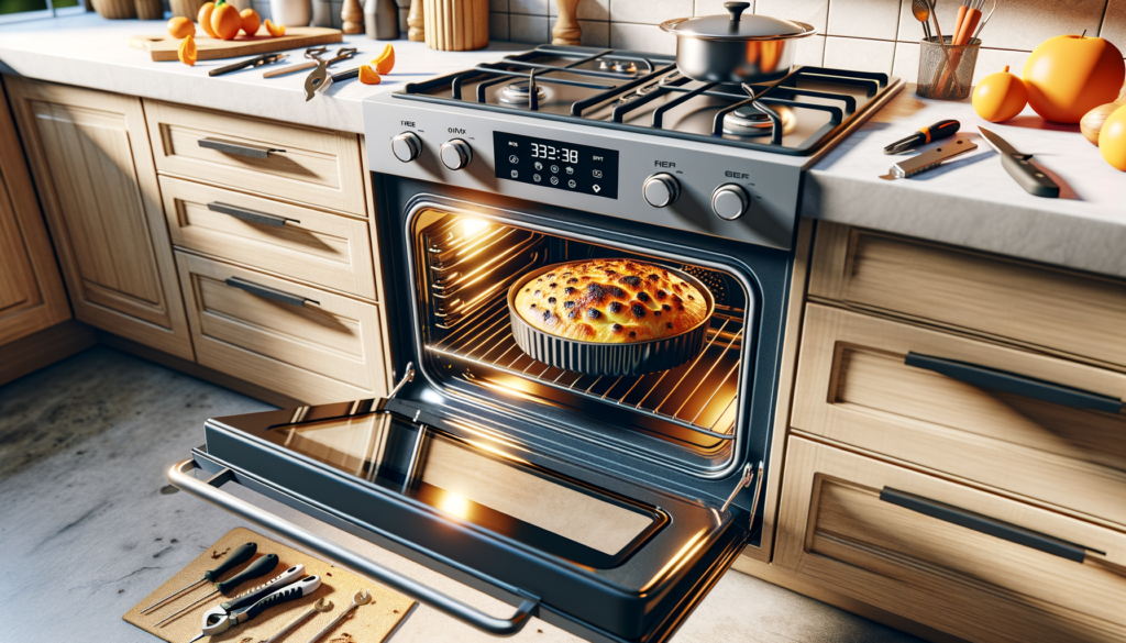 Oven baking pie, kitchen