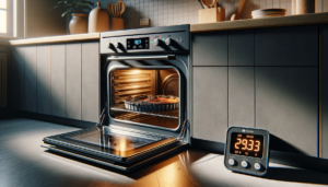 Modern oven with pie baking