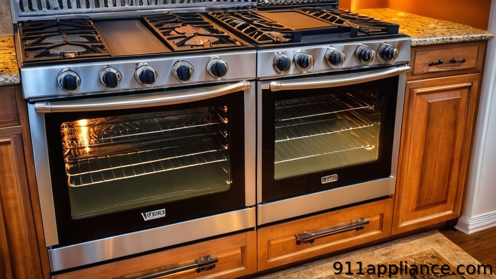 Double oven gas range