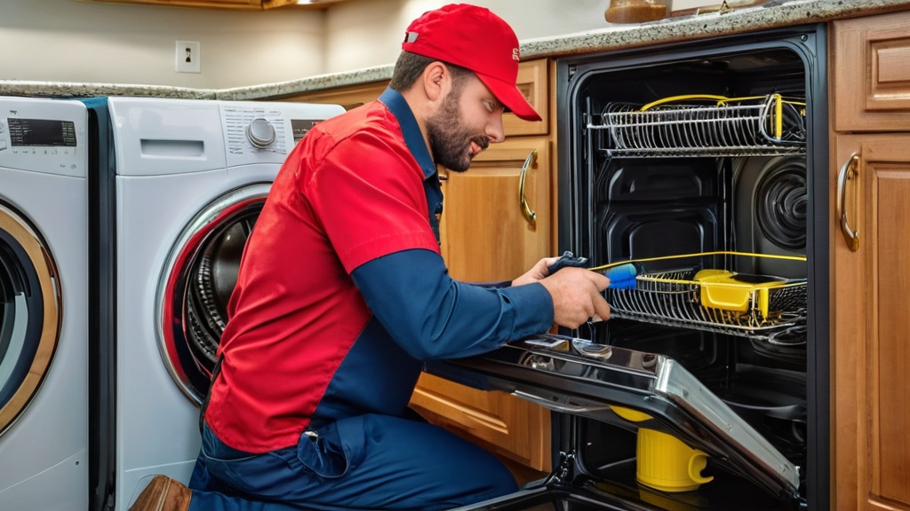 Dishwasher repair service technician
