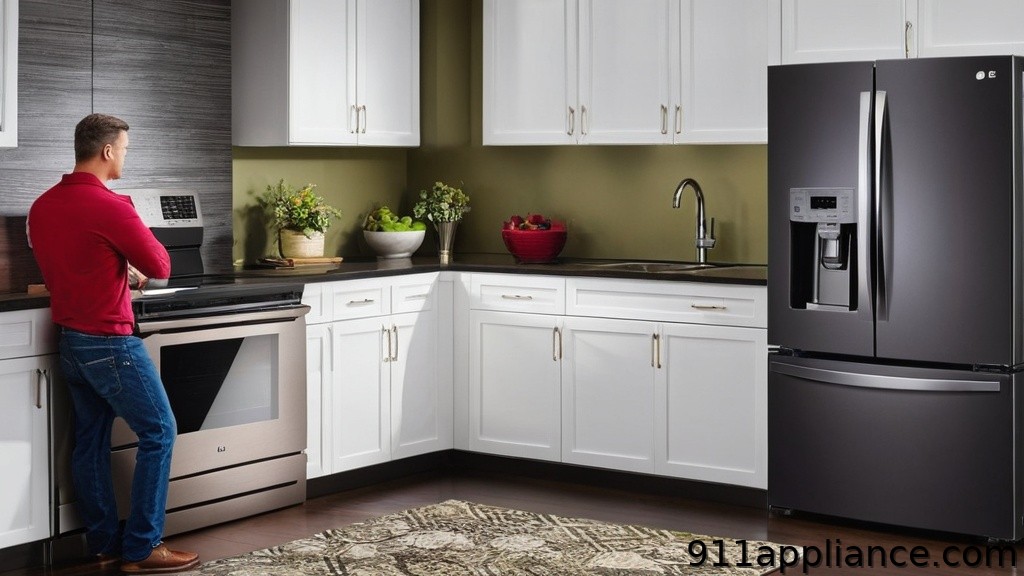 Man in modern black kitchen