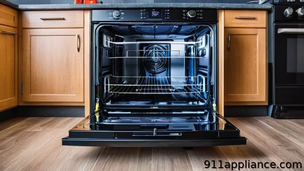 Open modern kitchen oven