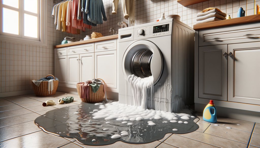 Washing machine overflowing with water