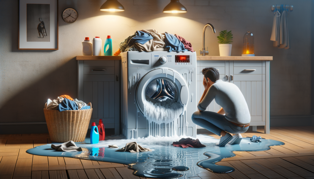 Washing machine flooding with clothes