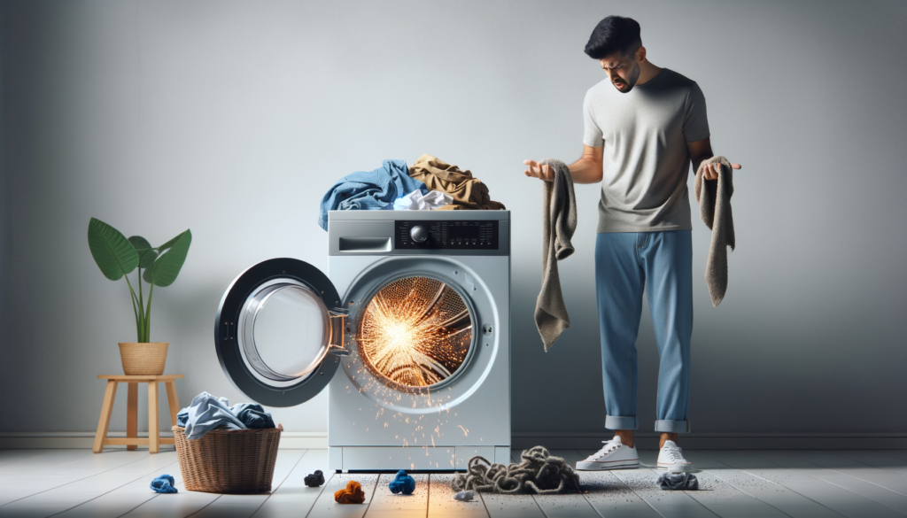 Man doing laundry with washing machine