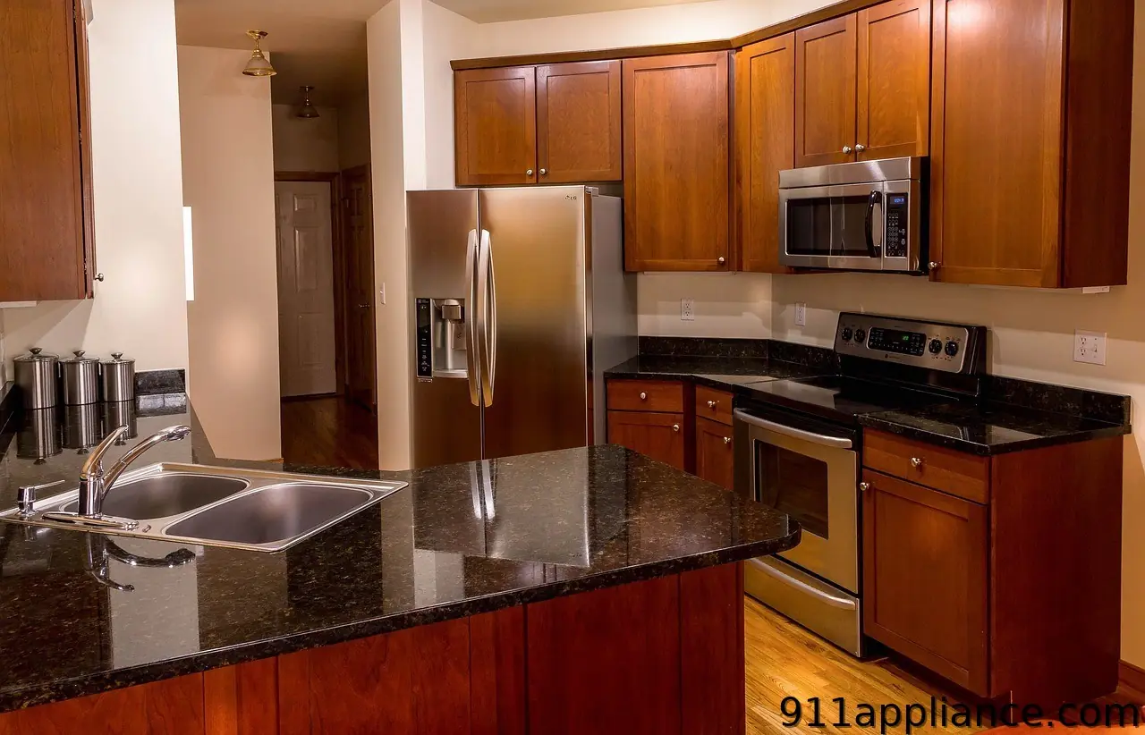 Modern kitchen with granite countertop