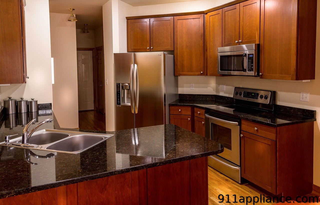 Modern kitchen with granite countertop