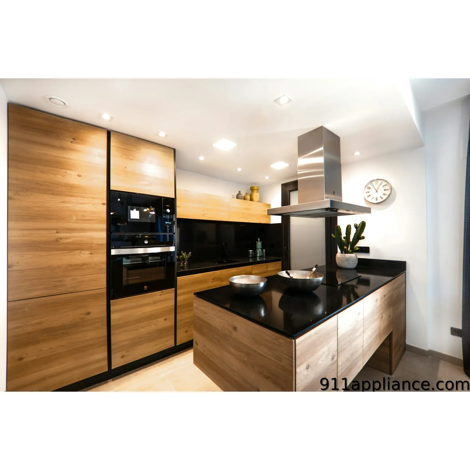 Modern wooden kitchen island