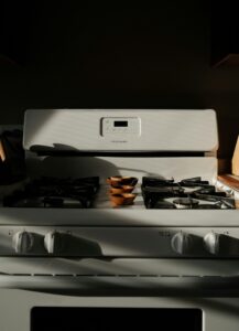 White gas stove cooking