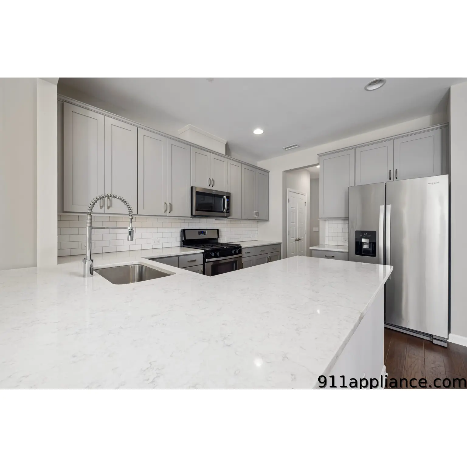 Modern gray kitchen island