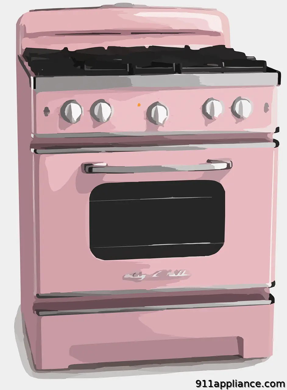 Pink retro stove