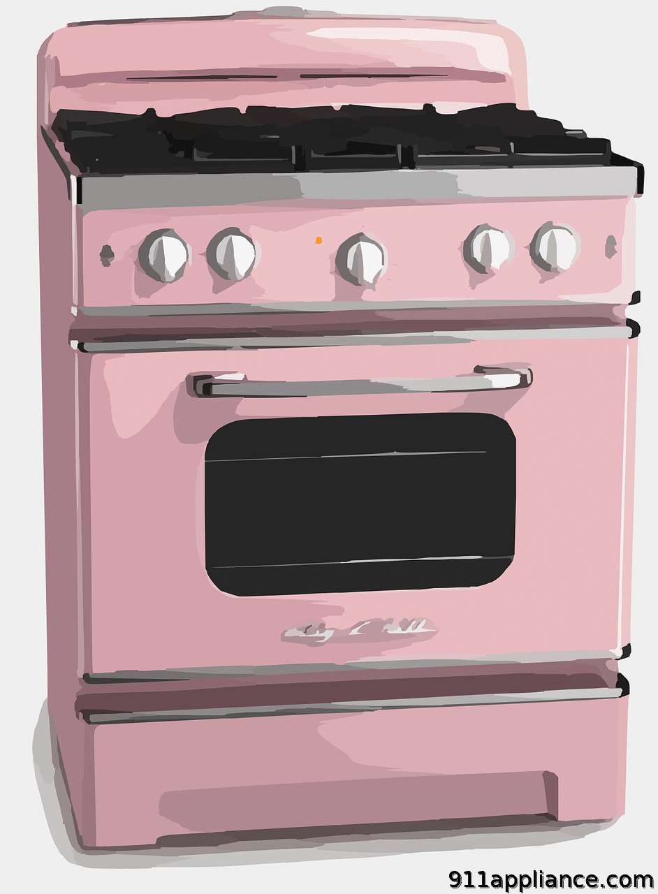Pink retro stove