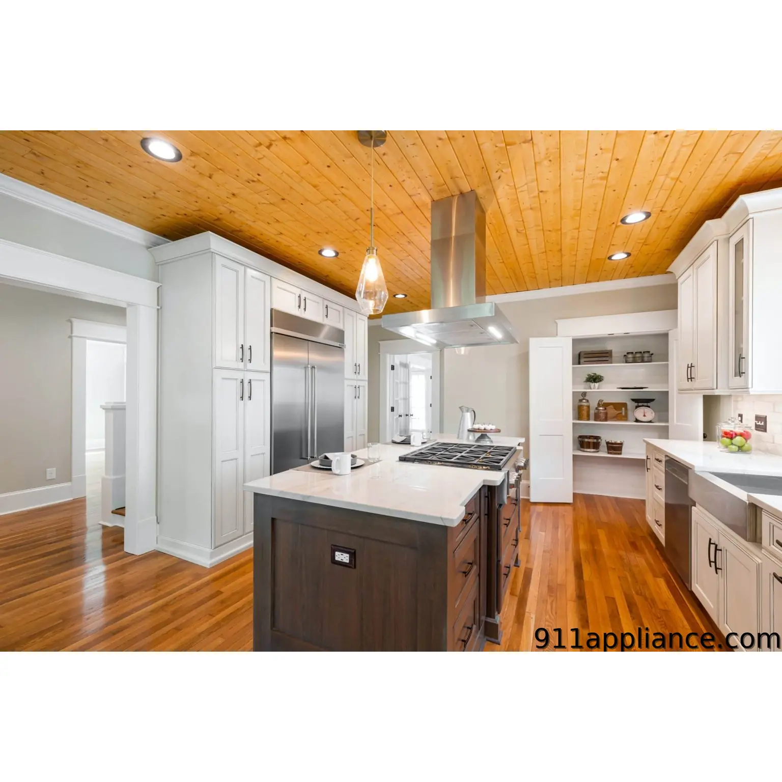 Modern kitchen island and cabinets