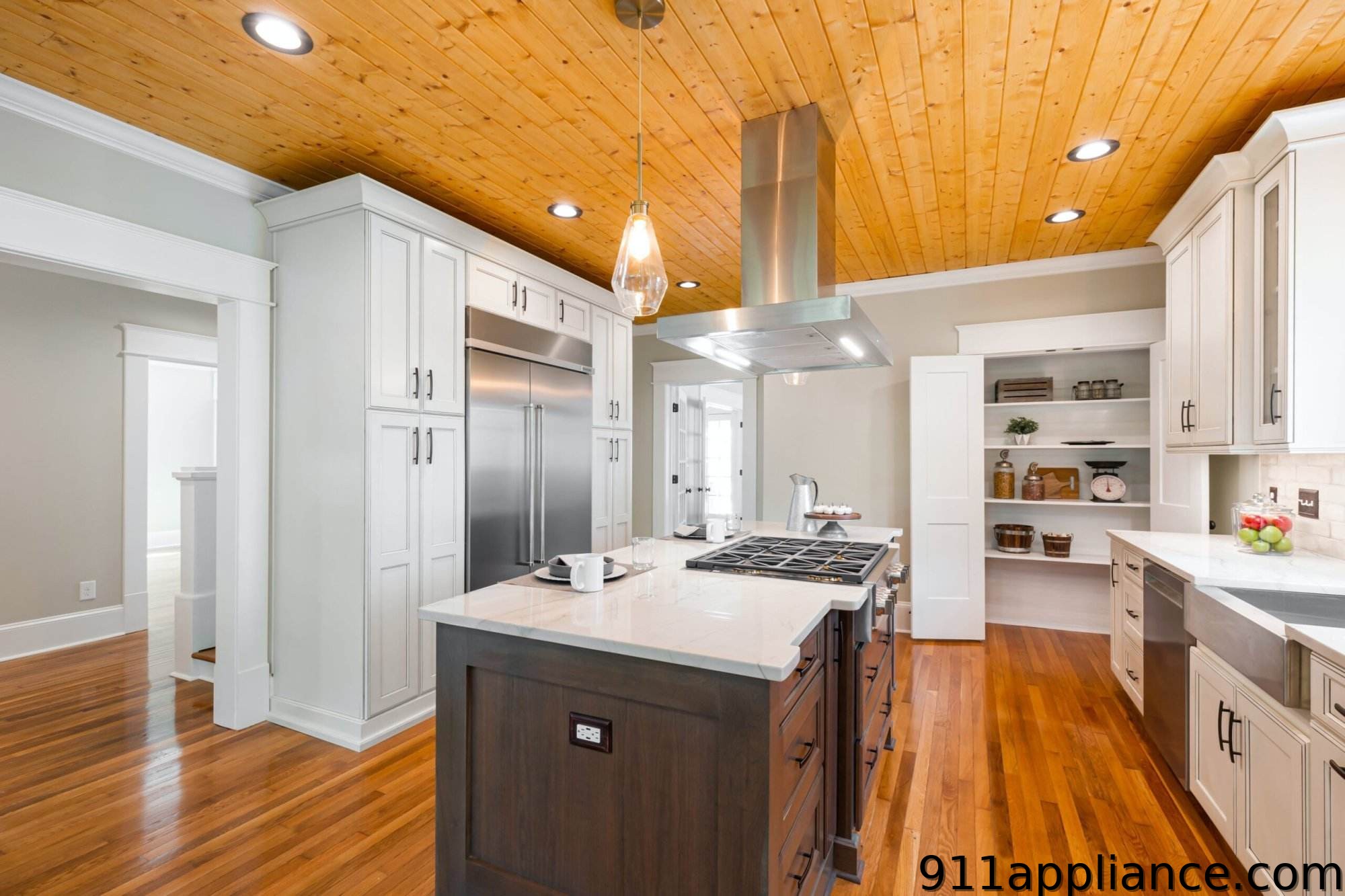 Modern kitchen island and cabinets