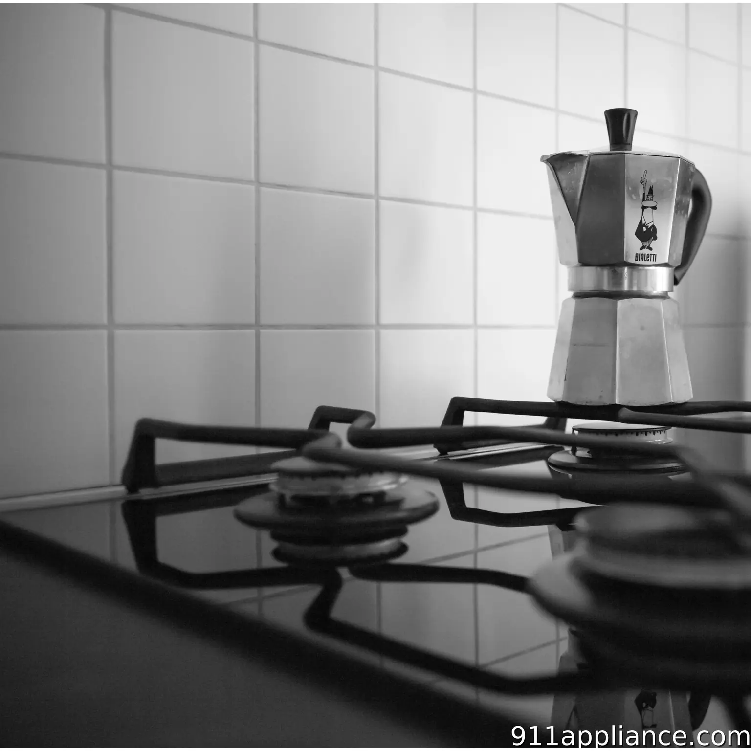 Espresso maker on stovetop