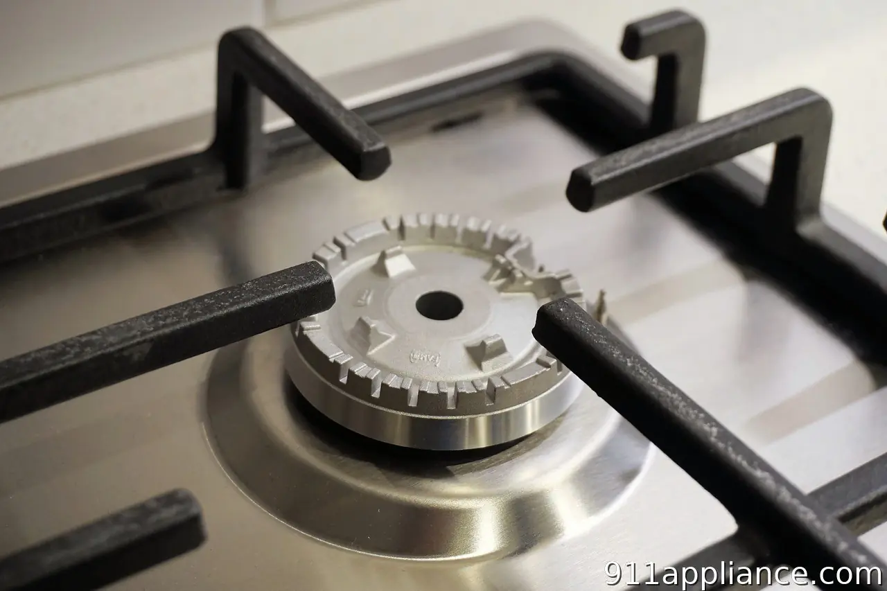 Gas stove burner detail