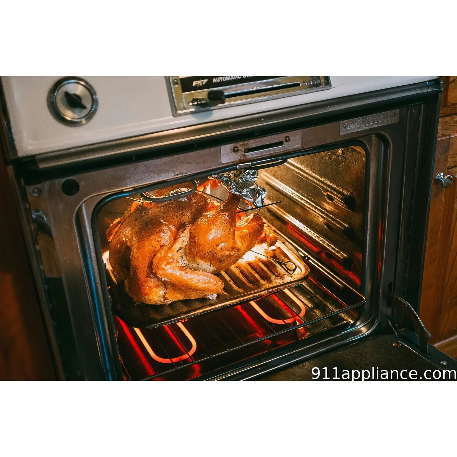 Turkey roasting in oven