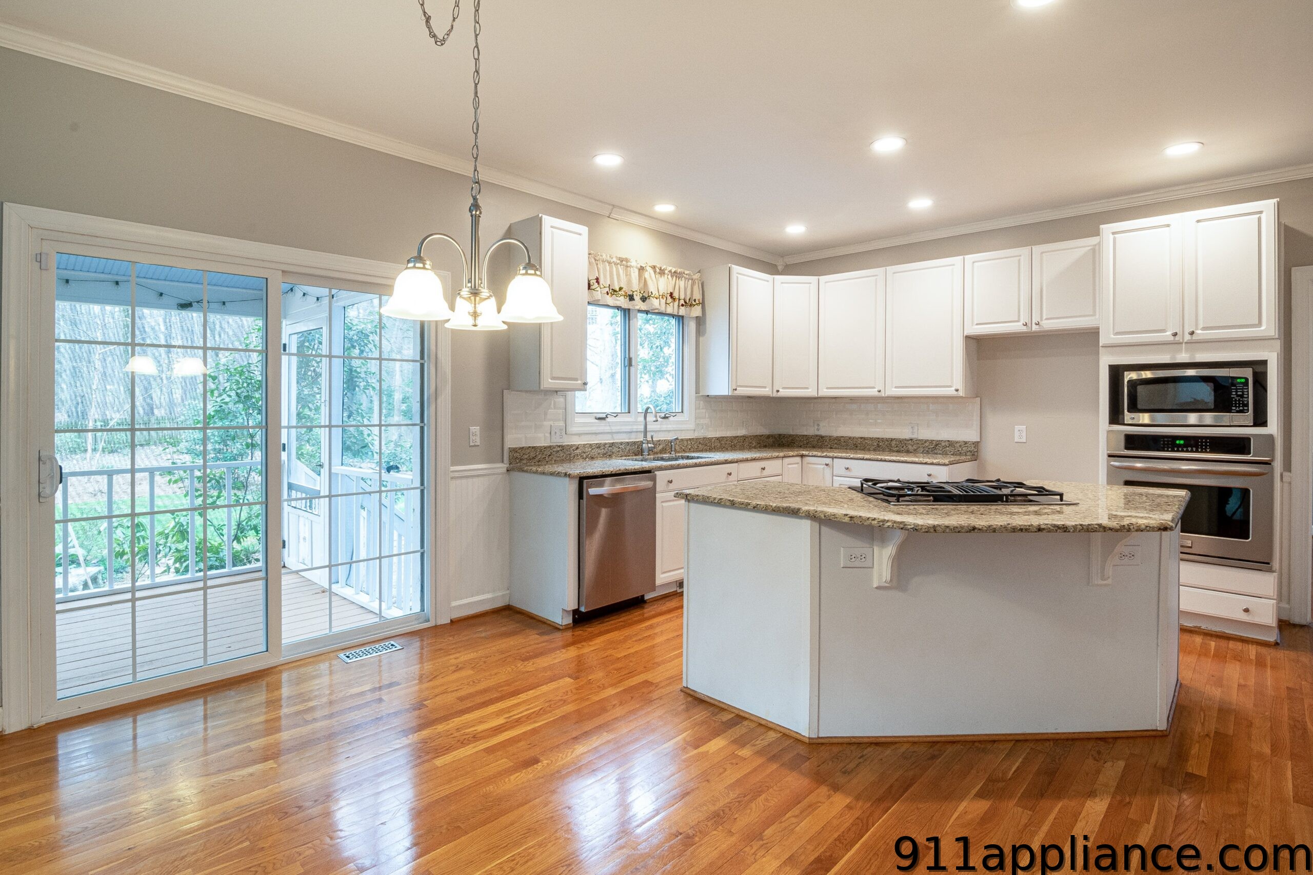 Modern white kitchen with island