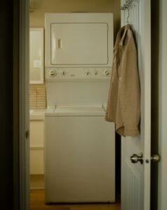 a laundry room with a washer and dryer.