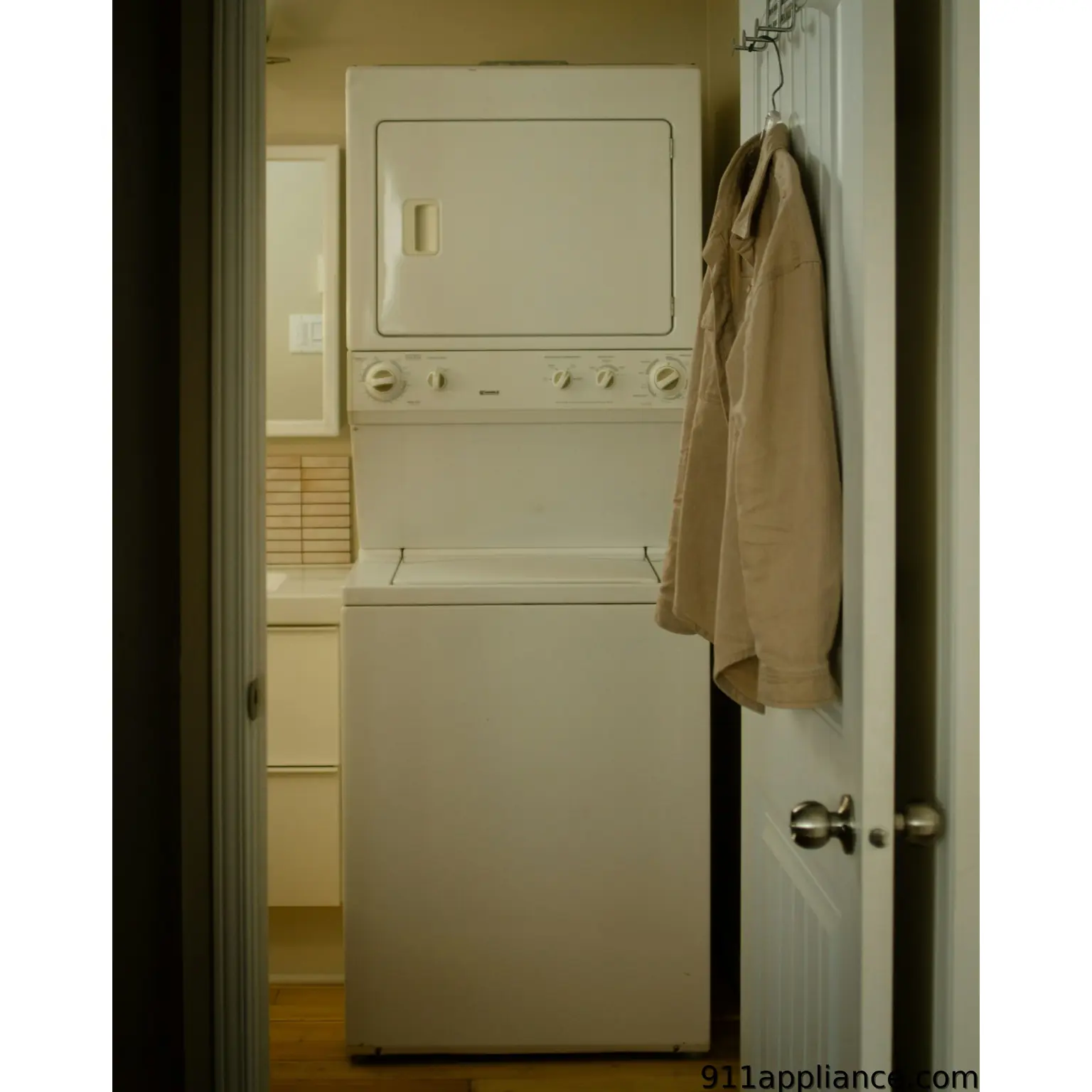 Stacked washer and dryer