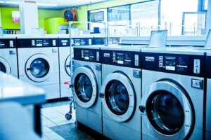 Washing machines in laundromat