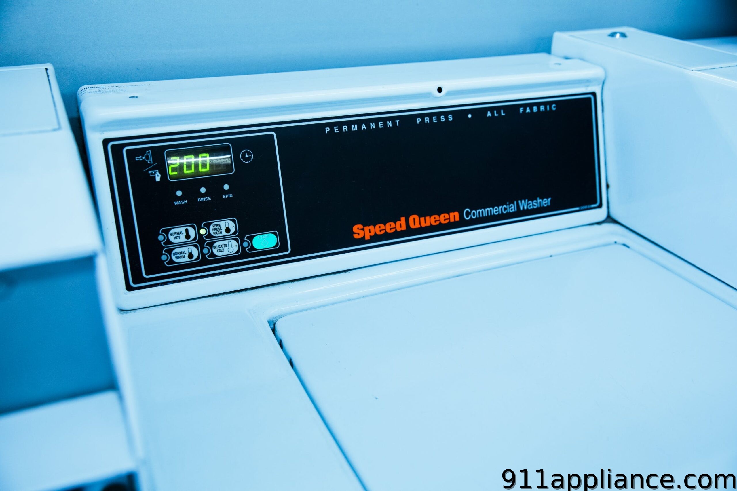 Commercial washing machine control panel