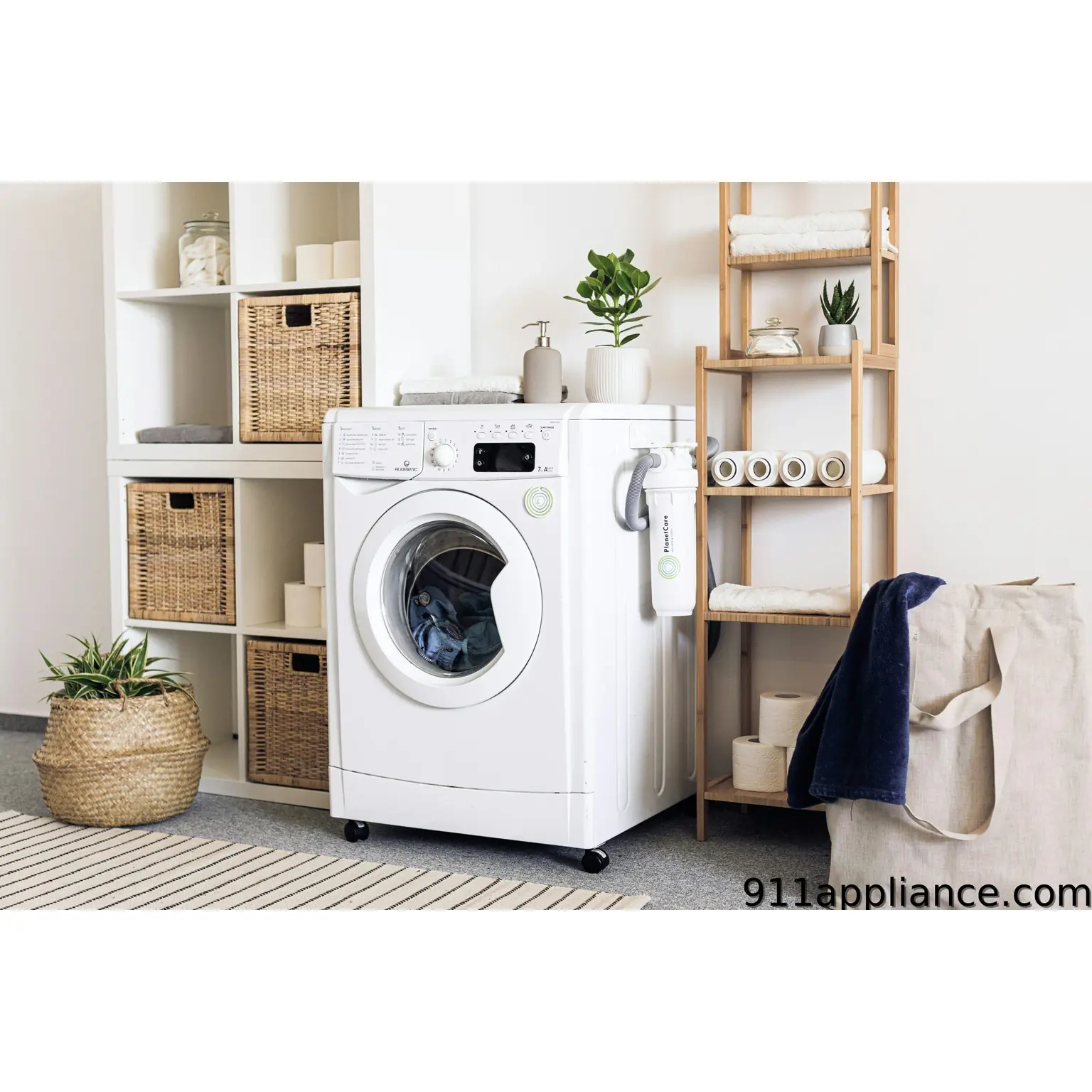 Washing machine with laundry basket