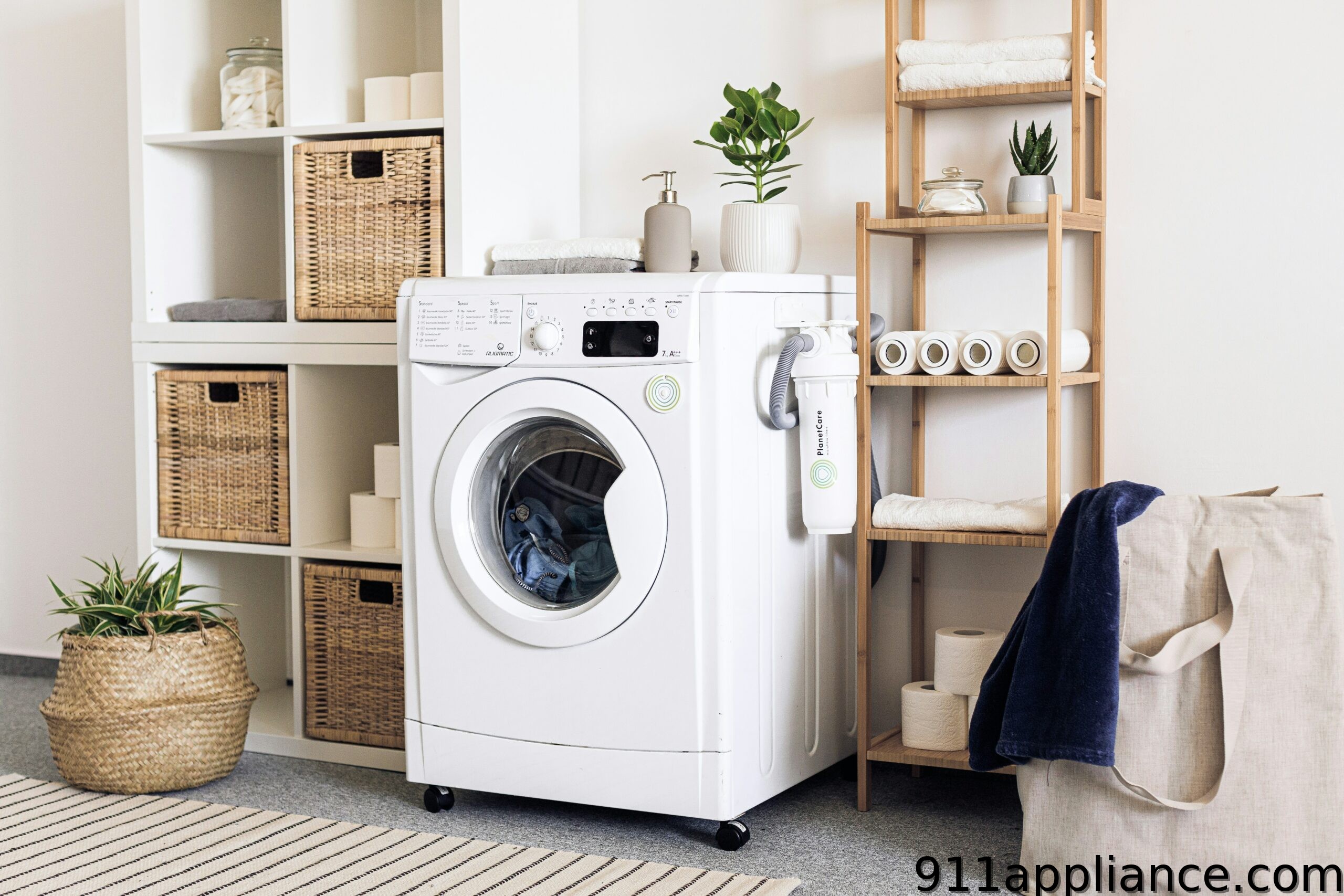Washing machine with laundry basket