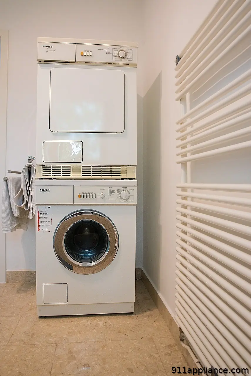 Washer and dryer stacked appliances
