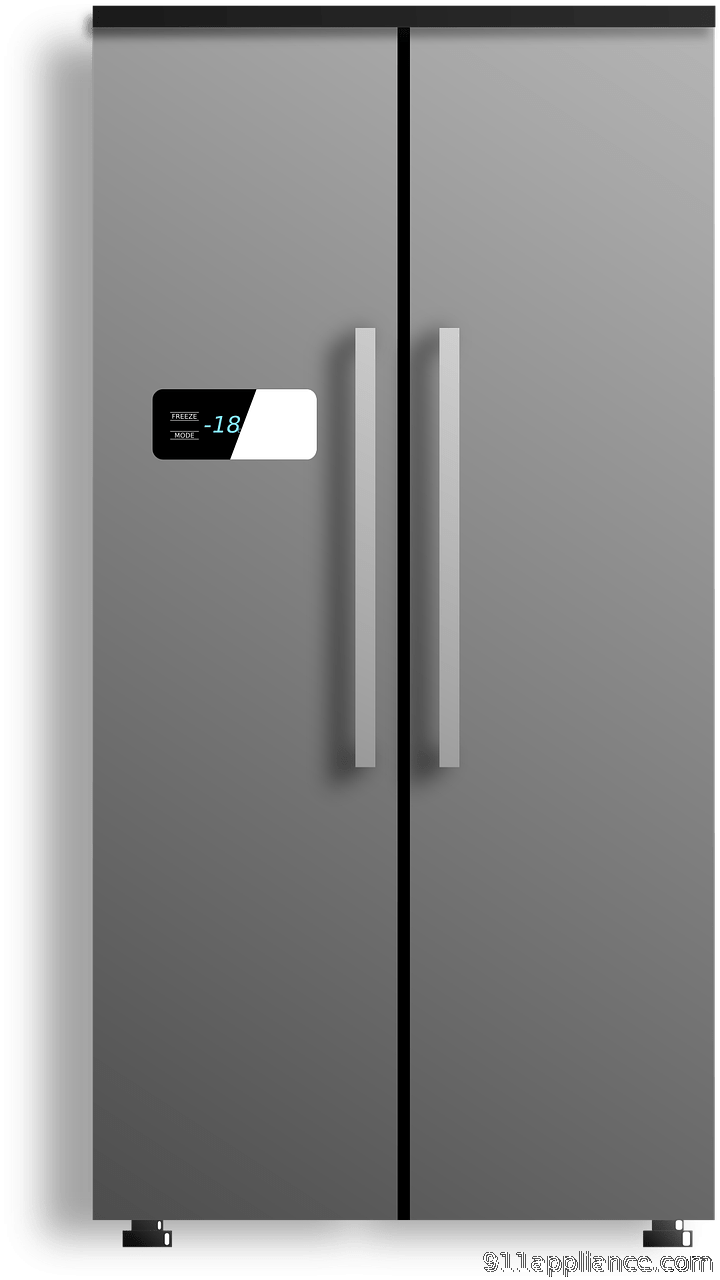 Side-by-side refrigerator with digital display