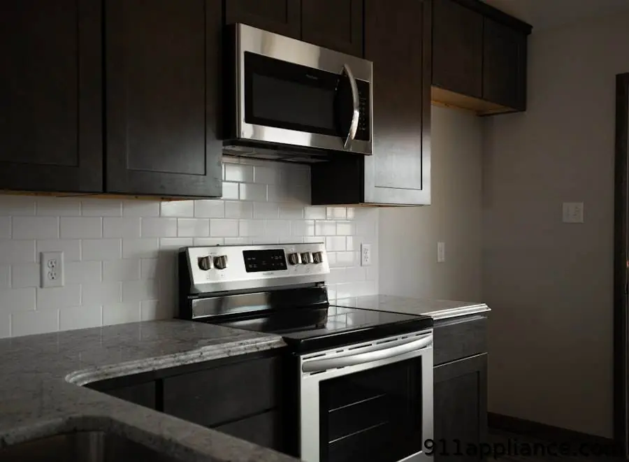 Modern kitchen with dark cabinets