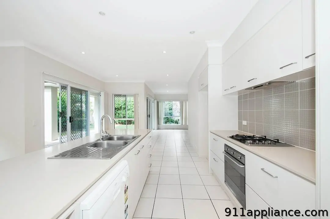 Modern white kitchen interior