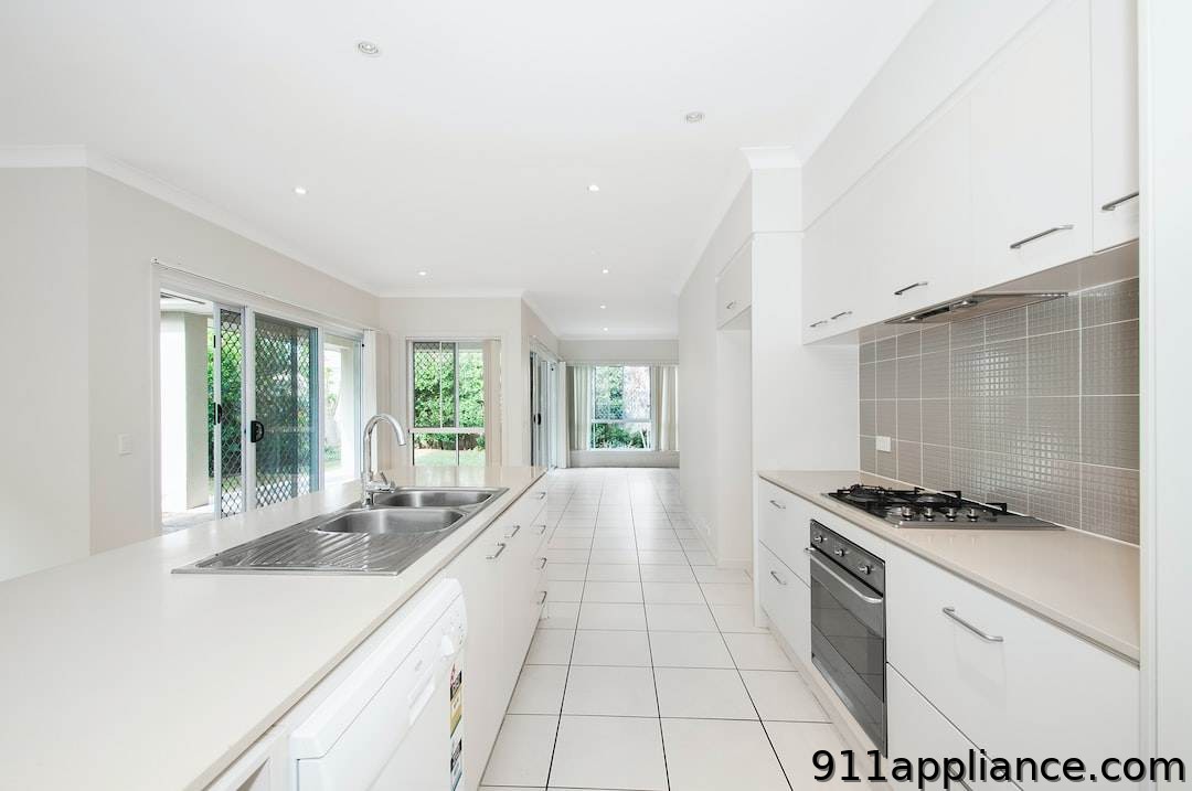 Modern white kitchen interior