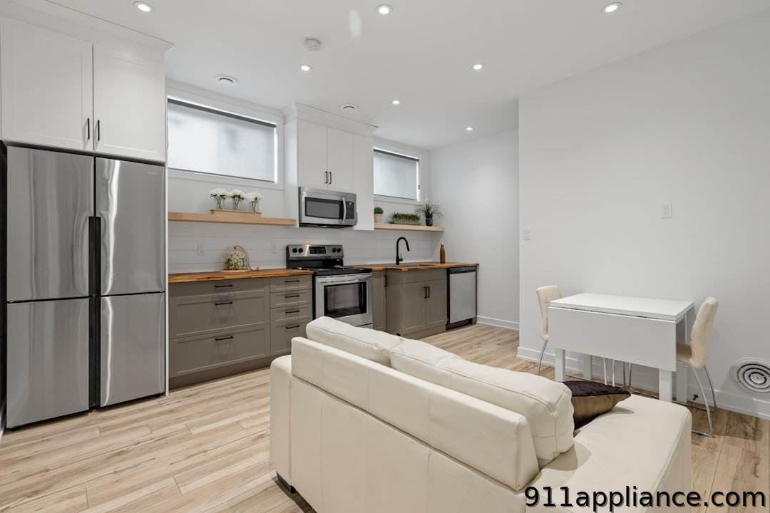 Modern studio apartment kitchen