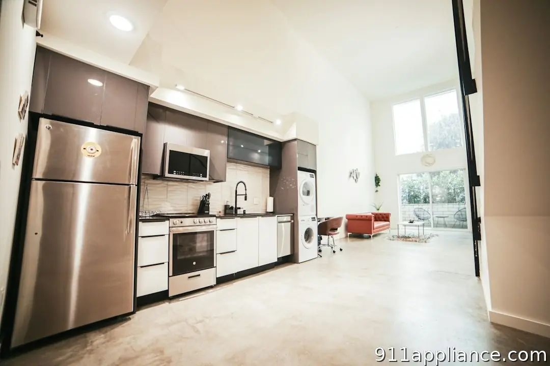 Modern kitchen and living space
