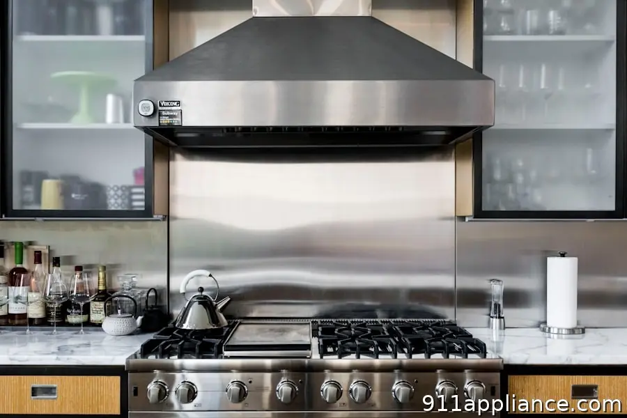 Stainless steel kitchen range