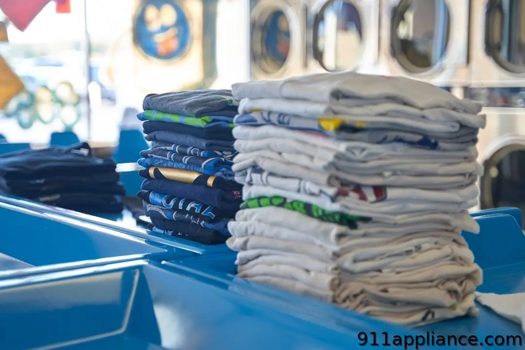 Stacks of folded clothes