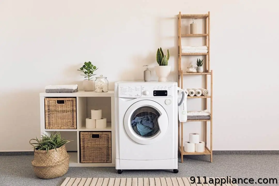 Laundry room with washing machine