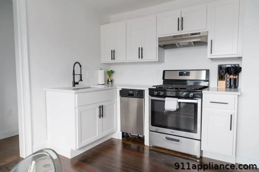 Modern white kitchen interior