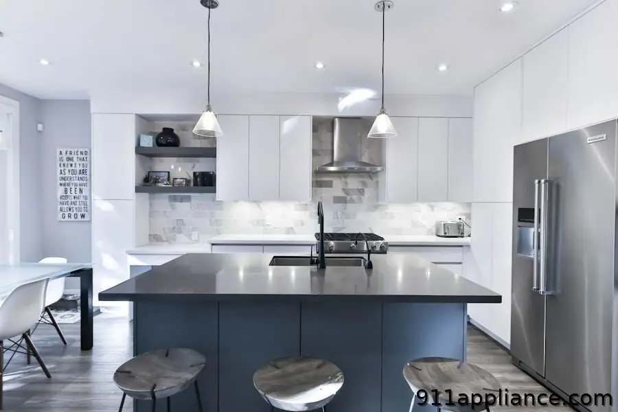 Modern gray kitchen island