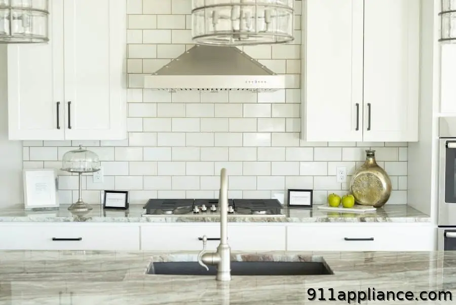 Modern white kitchen with island