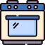 Blue and cream oven