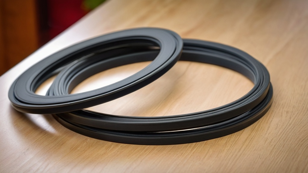 Rubber seals on wooden table
