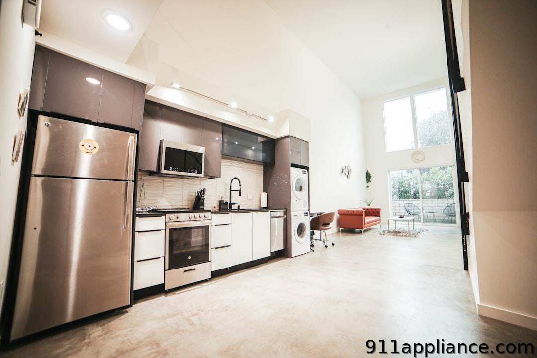 Modern kitchen and living space